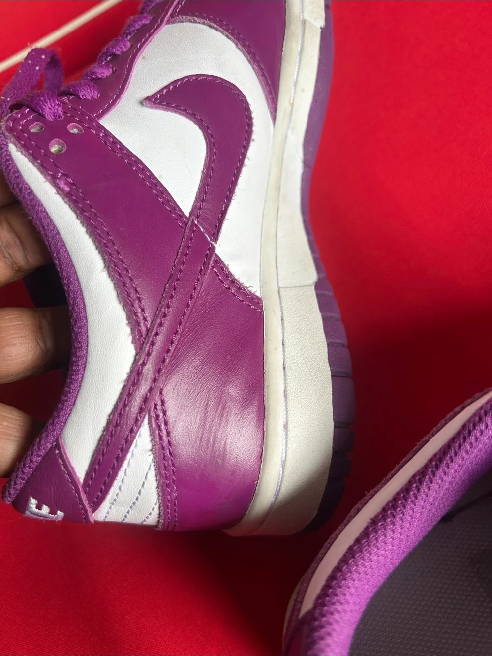 Nike Dunks Purple and White Low-Top Sneakers - Picture 8 of 9